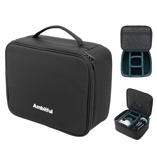 AMBITFUL Borsa da trasporto Zoom P7 per dispositivi fotografici di grande capacità, custodia multifunzione per mini drone e altri accessori, con spugne spesse e strato interno a rete, Nero , m - Design e materiali