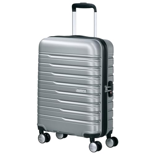 American Tourister Flashline - Spinner S, bagagli a mano, 55 cm, 34 L, argento (Sky Silver) - Design e materiali