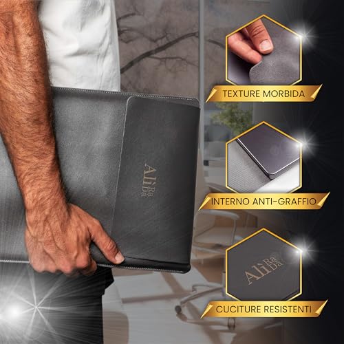 Custodia Porta PC 13-15,7 Pollici Impermeabile, Custodia Laptop Universale Slim e Antigraffio con Maniglie Rinforzate, Porta Computer Sottile per MacBook, Notebook, Ultrabook e Tablet – AlìRaDà - Funzionalità e accessori