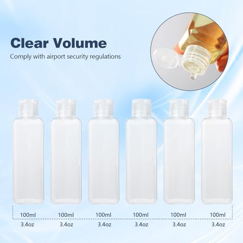 Diboniur Kit Viaggio Liquidi - Beauty Case da Viaggio, Set da viaggio per Aereo da 10 Pezzi, con 2 Imbuti Piccoli, Contenitori Viaggio Liquidi 100ml per Shampoo, Crema, Lozione - Dettaglio recensione 4