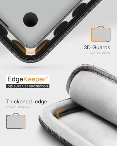 Inateck 360° 13-13.6 Pollici Borsa Porta Pc Compatibile con Macbook Air 13 M4 2025, M3/M2/M1 2012-2024, MacBook Pro 13 2012-2022, MacBook Pro 14 M5/M4/M3/M2/M1 Pro/Max 2025-2021 - Funzionalità e accessori