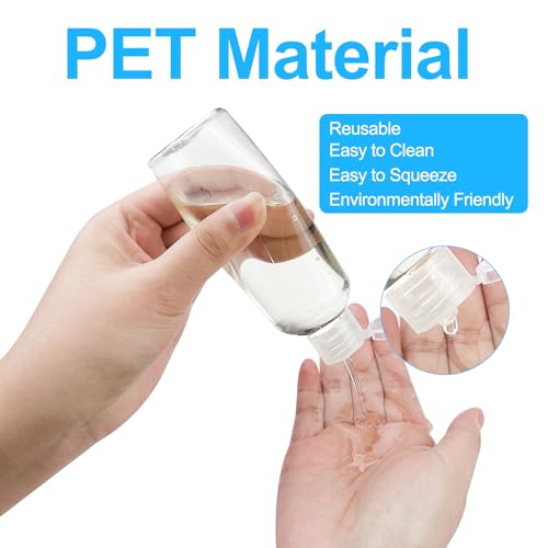 Newpop 10 Pezzi Flaconi da Viaggio 100 ml, Kit Contenitori Viaggio Liquidi, Boccette da Viaggio con 3 Piccoli Imbuti, Trasparente Bottiglie da Viaggio per Shampoo Creme Lozioni Liquide - Funzionalità e accessori