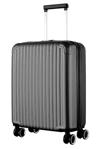 R.Leone Ryanair 55x40x20 cm Valigia Trolley Bagaglio a mano 4 Ruote in ABS Autonomo 999 (Nero, Valigia 55x40x20 cm) - Design e materiali