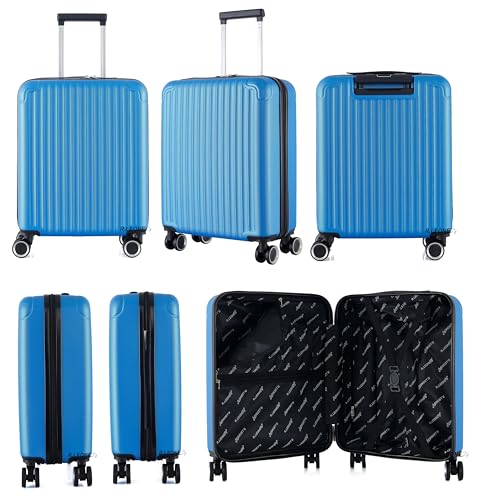 R.Leone Ryanair 55x40x20 cm Valigia Trolley Bagaglio a mano 4 Ruote in ABS Autonomo 999 (Rose Gold, Valigia 55x40x20 cm) - Funzionalità e accessori