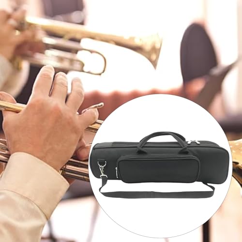 SZLIFE Borsa per tromba con tracolla regolabile e cerniere di stoccaggio, custodia in tessuto Oxford dotata di un'imbottitura da 10 mm, contenere facilmente spartiti, olio per valvole, matite - Funzionalità e accessori