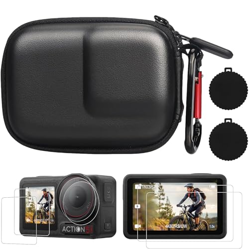 Veftsvy Mini Custodia per DJI OSMO Action 5 Pro/Action 4/Action 3, Accessori Portatili per il Trasporto, Custodia Rigida da Viaggio, con Copriobiettivo in Gomma & Pellicola Protettiva Schermo - Design e materiali